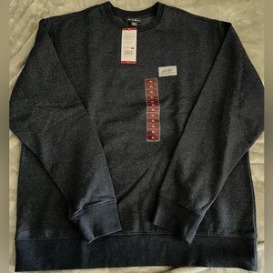 Eddie Bauer Men’s logo Heavyweight Crew Sweatshirt Blue Heather Navy XL NEW